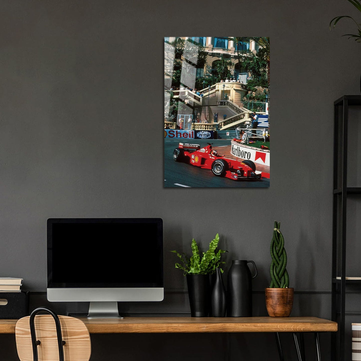 Flex Designs Metal Poster Monaco Grand Prix Ferrari 24 x 36" Home Goods - Sports  Metal Poster