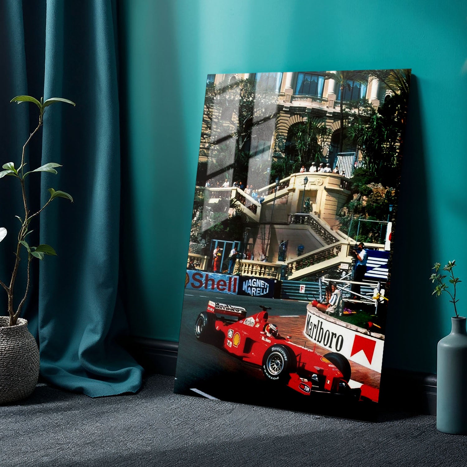 Flex Designs Metal Poster Monaco Grand Prix Ferrari 24 x 36" Home Goods - Sports  Metal Poster