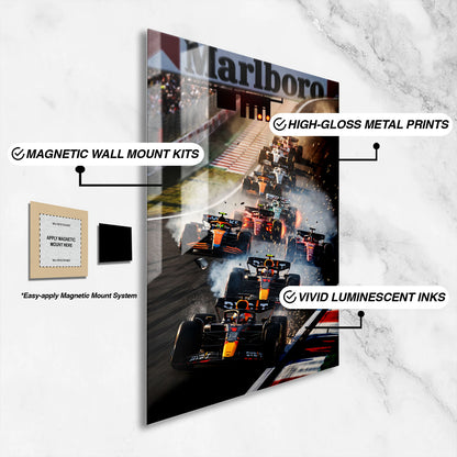 Flex Designs Metal Poster Classic Formula One Race 16 x 24" Home Goods - Sports  Metal Poster