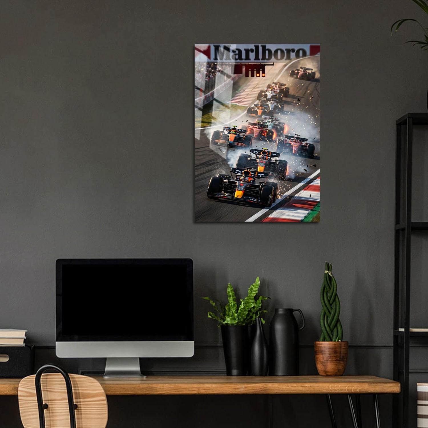 Flex Designs Metal Poster Classic Formula One Race 24 x 36" Home Goods - Sports  Metal Poster