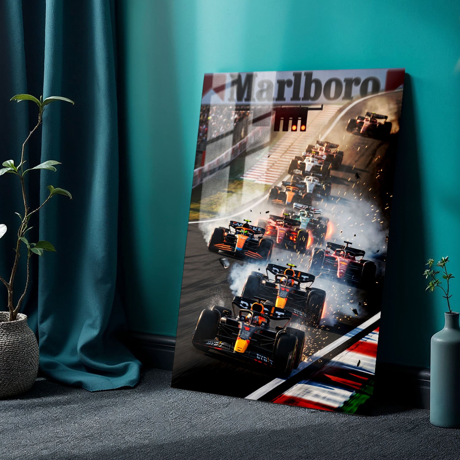 Flex Designs Metal Poster Classic Formula One Race 24 x 36" Home Goods - Sports  Metal Poster