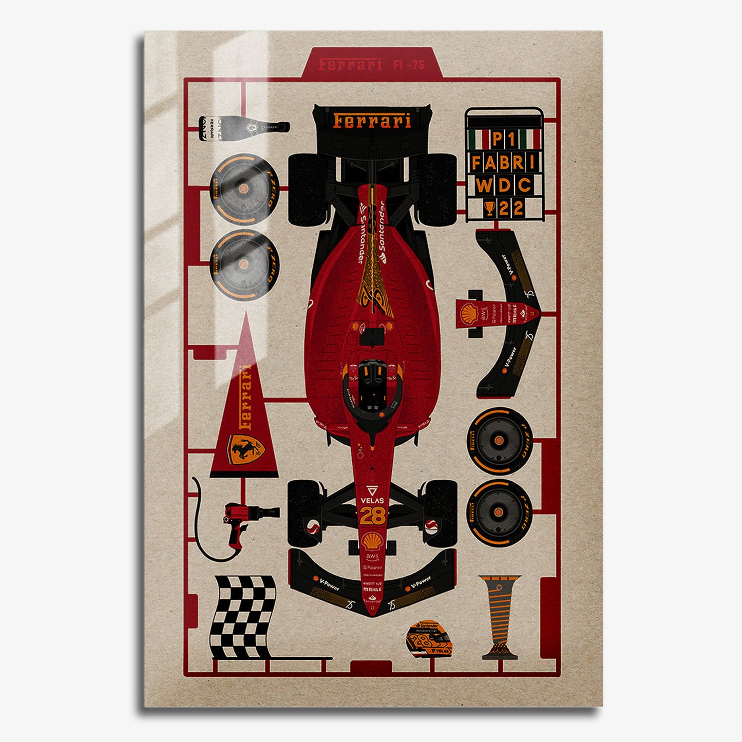 Flex Designs Metal Poster Formula One Car 11 x 17" Home Goods - Sports  Metal Poster