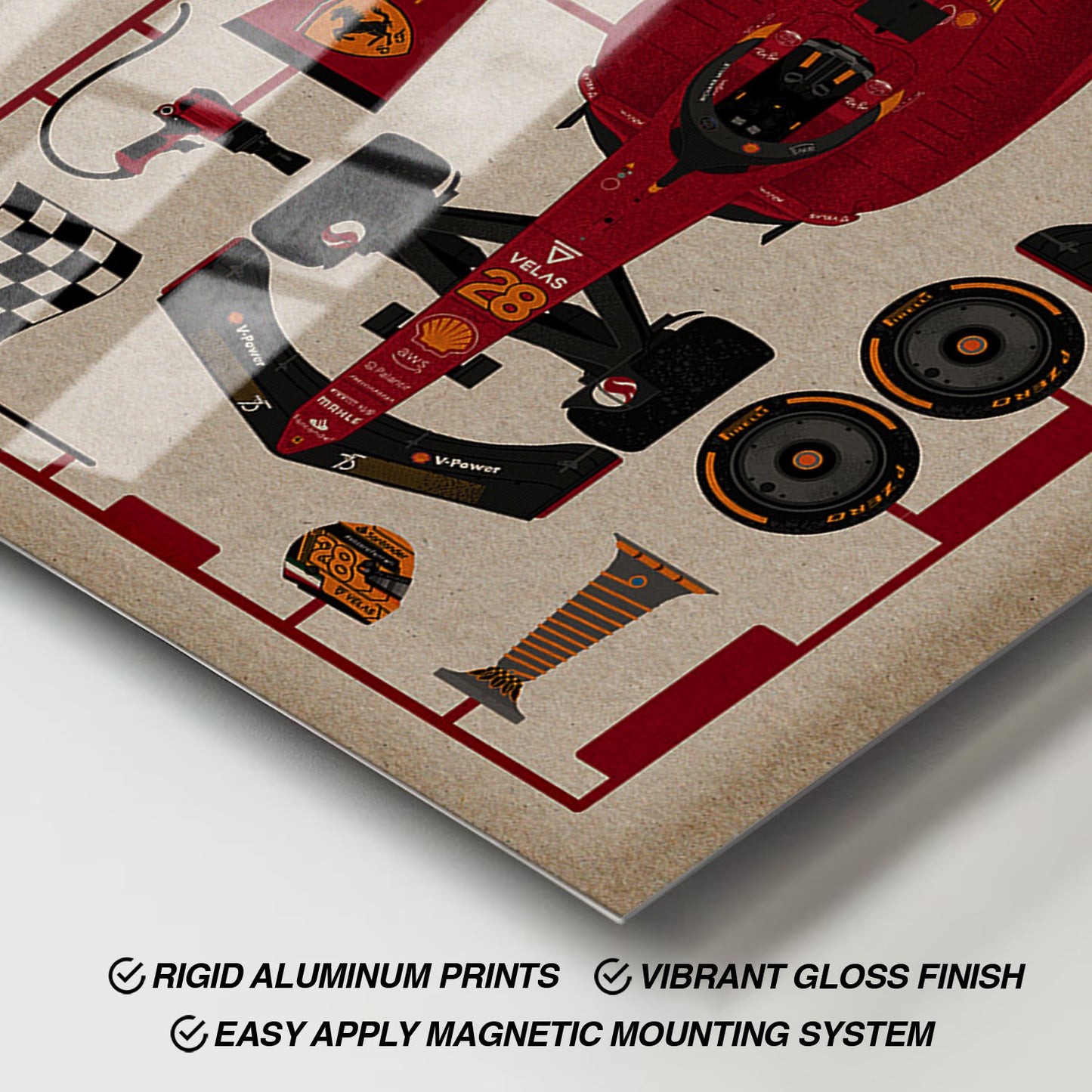 Flex Designs Metal Poster Formula One Car 11 x 17" Home Goods - Sports  Metal Poster