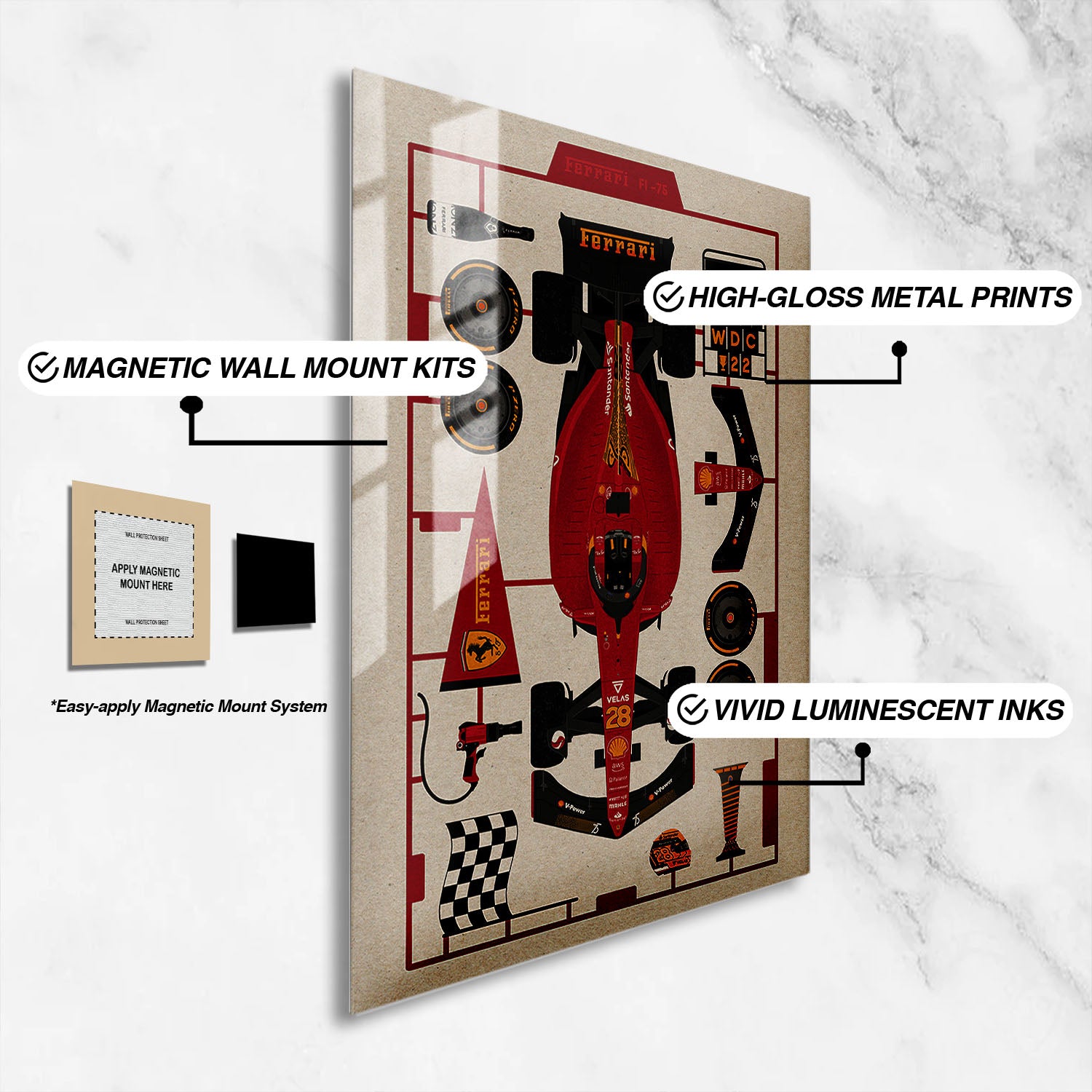 Flex Designs Metal Poster Formula One Car 16 x 24" Home Goods - Sports  Metal Poster