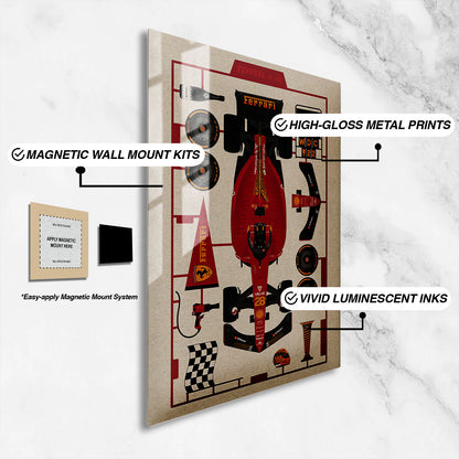 Flex Designs Metal Poster Formula One Car 16 x 24" Home Goods - Sports  Metal Poster