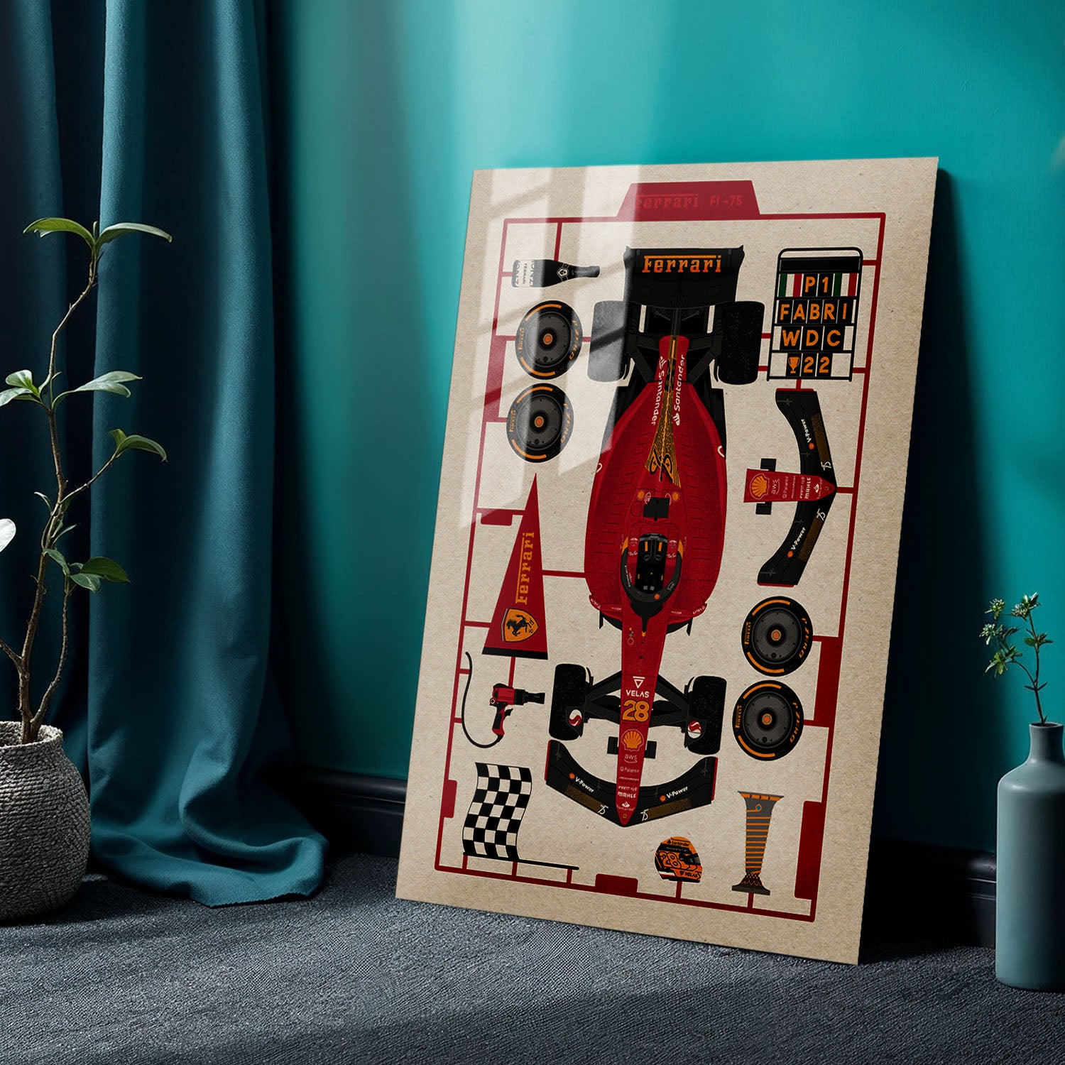 Flex Designs Metal Poster Formula One Car 24 x 36" Home Goods - Sports  Metal Poster