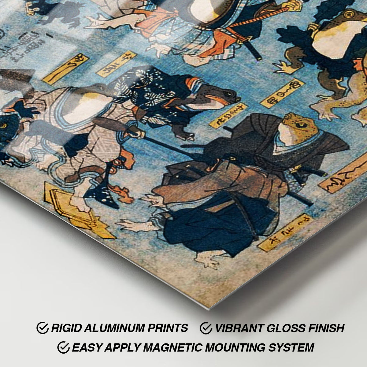 Flex Designs Metal Poster Samurai Frogs by Utagawa Kuniyoshi 11 x 17" Home Goods - Artist Artwork  Metal Poster