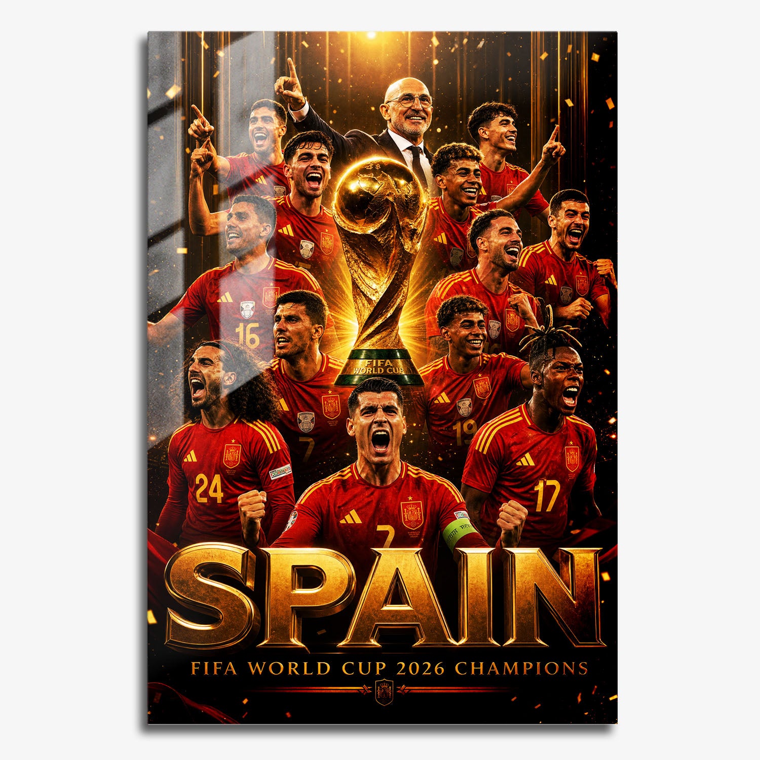 Flex Designs Metal Poster Spain FIFA World Champions 2026 11 x 17" Home Goods - Sports  Metal Poster