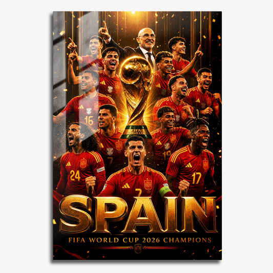 Flex Designs Metal Poster Spain FIFA World Champions 2026 11 x 17" Home Goods - Sports  Metal Poster