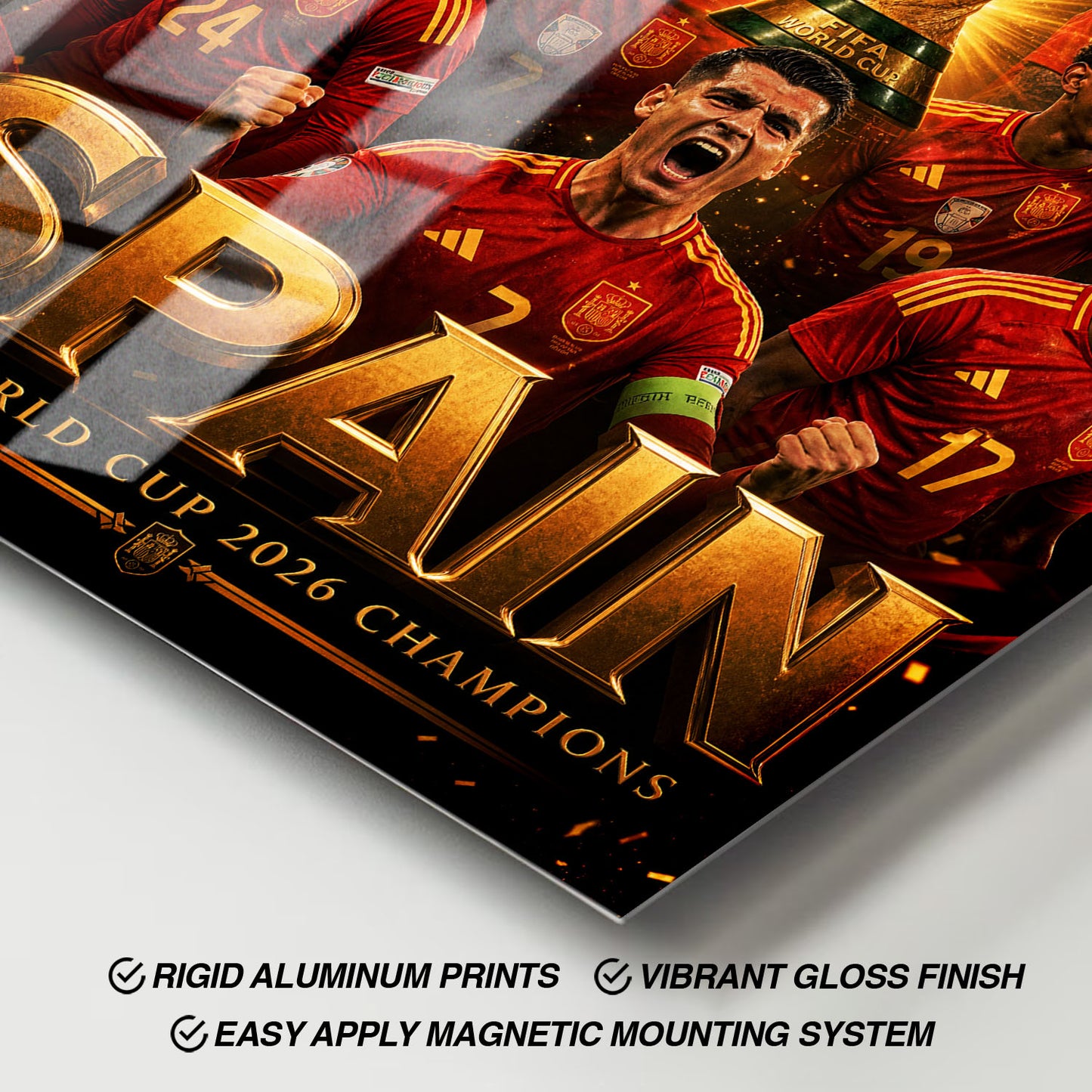 Flex Designs Metal Poster Spain FIFA World Champions 2026 11 x 17" Home Goods - Sports  Metal Poster