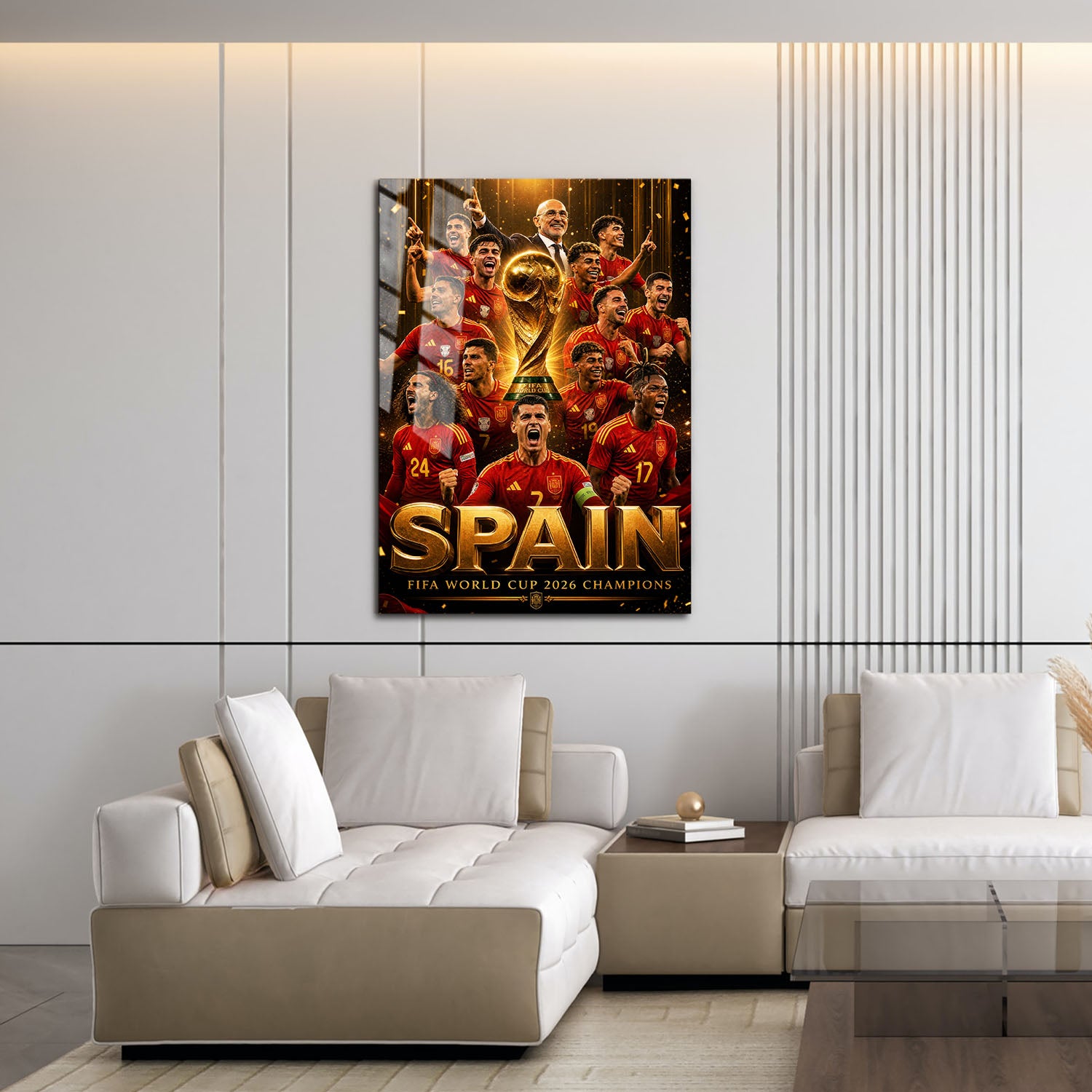 Flex Designs Metal Poster Spain FIFA World Champions 2026 16 x 24" Home Goods - Sports  Metal Poster