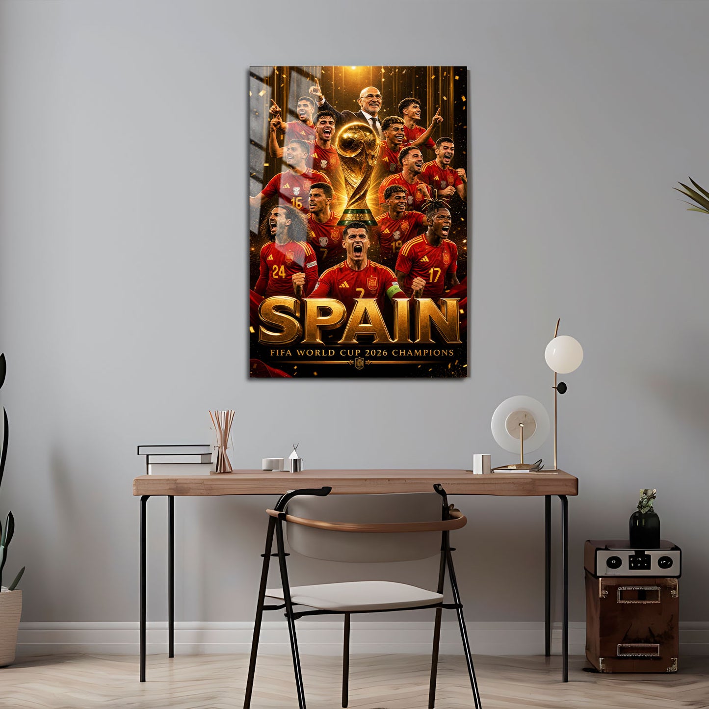 Flex Designs Metal Poster Spain FIFA World Champions 2026 5 x 7" Home Goods - Sports  Metal Poster