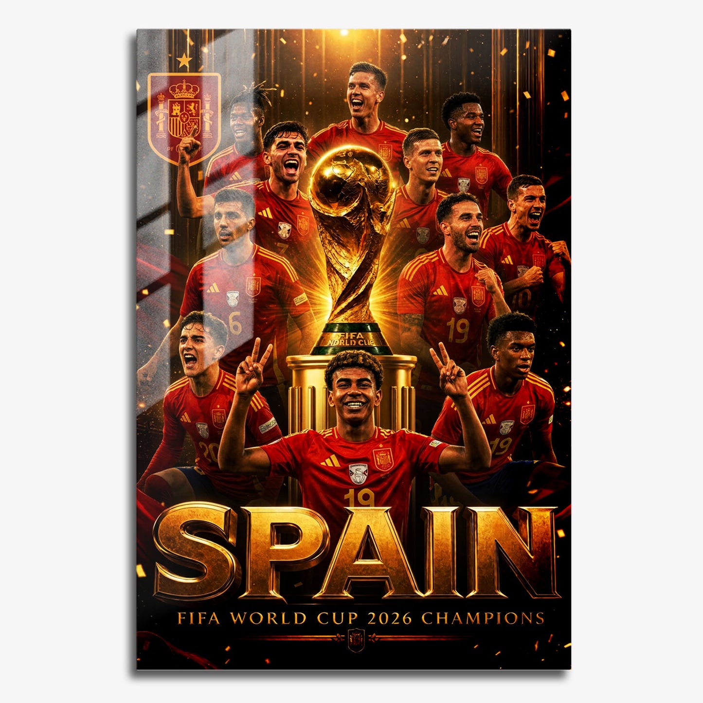 Flex Designs Metal Poster Lamine Yamal Spain FIFA Champions 2026 11 x 17" Home Goods - Sports  Metal Poster