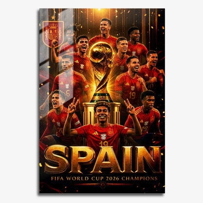 Flex Designs Metal Poster Lamine Yamal Spain FIFA Champions 2026 11 x 17" Home Goods - Sports  Metal Poster