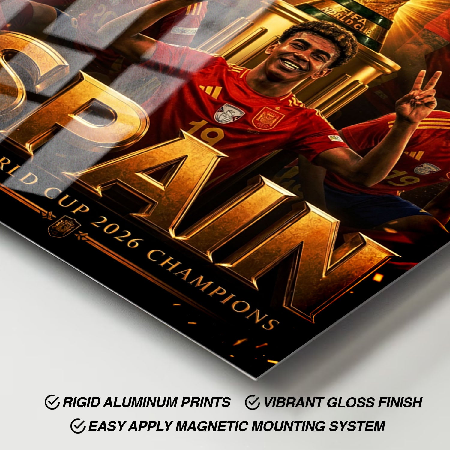 Flex Designs Metal Poster Lamine Yamal Spain FIFA Champions 2026 11 x 17" Home Goods - Sports  Metal Poster