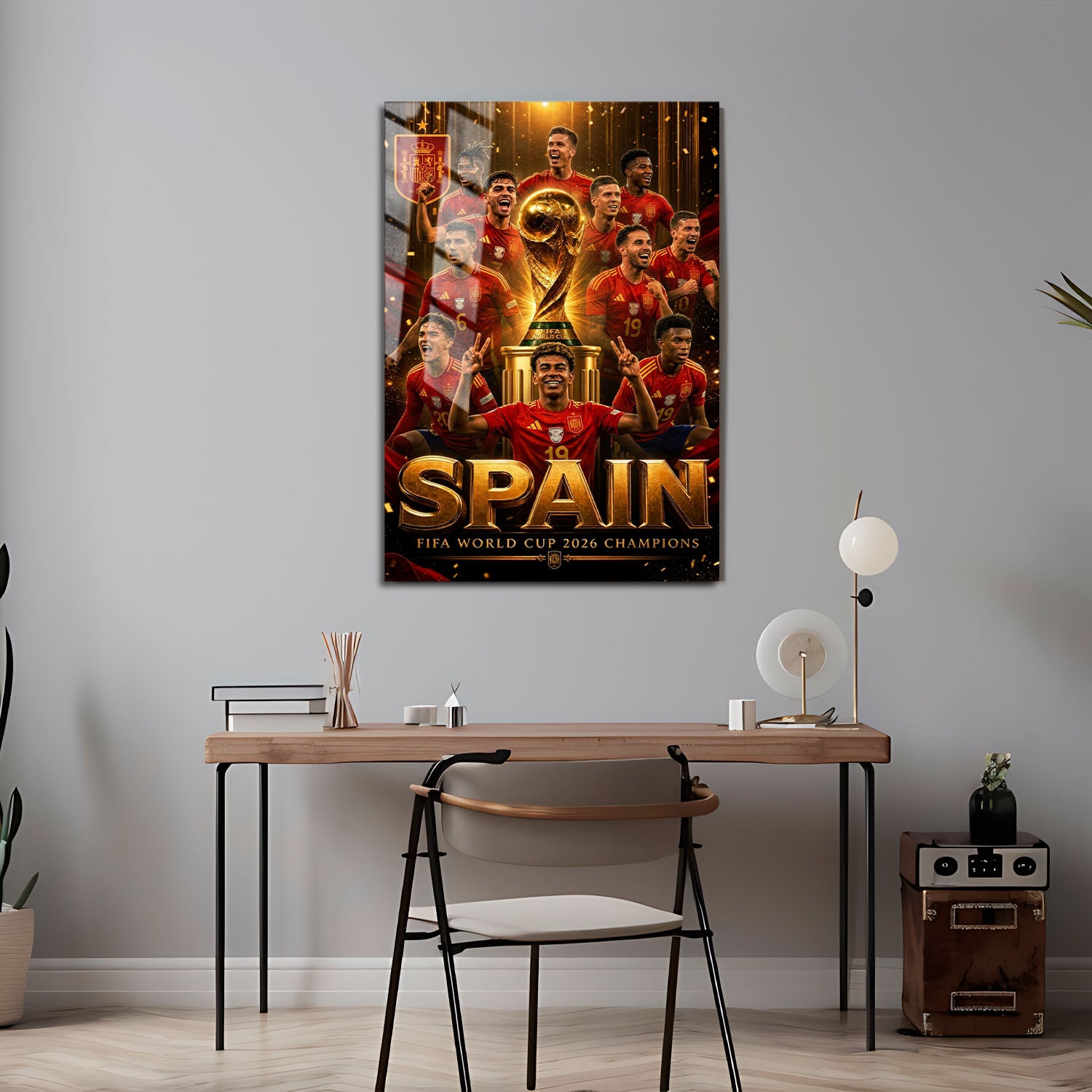 Flex Designs Metal Poster Lamine Yamal Spain FIFA Champions 2026 5 x 7" Home Goods - Sports  Metal Poster