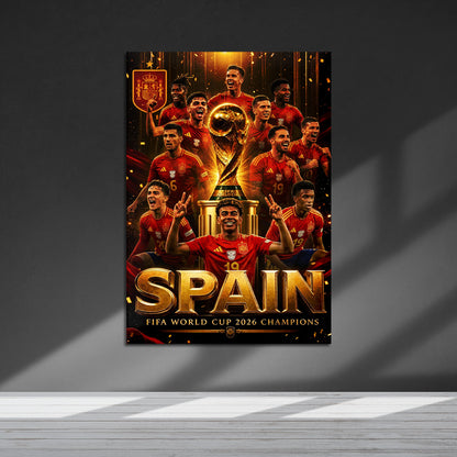 Flex Designs Metal Poster Lamine Yamal Spain FIFA Champions 2026 5 x 7" Home Goods - Sports  Metal Poster