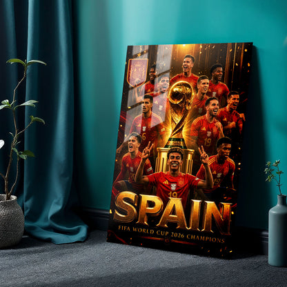 Flex Designs Metal Poster Lamine Yamal Spain FIFA Champions 2026 24 x 36" Home Goods - Sports  Metal Poster