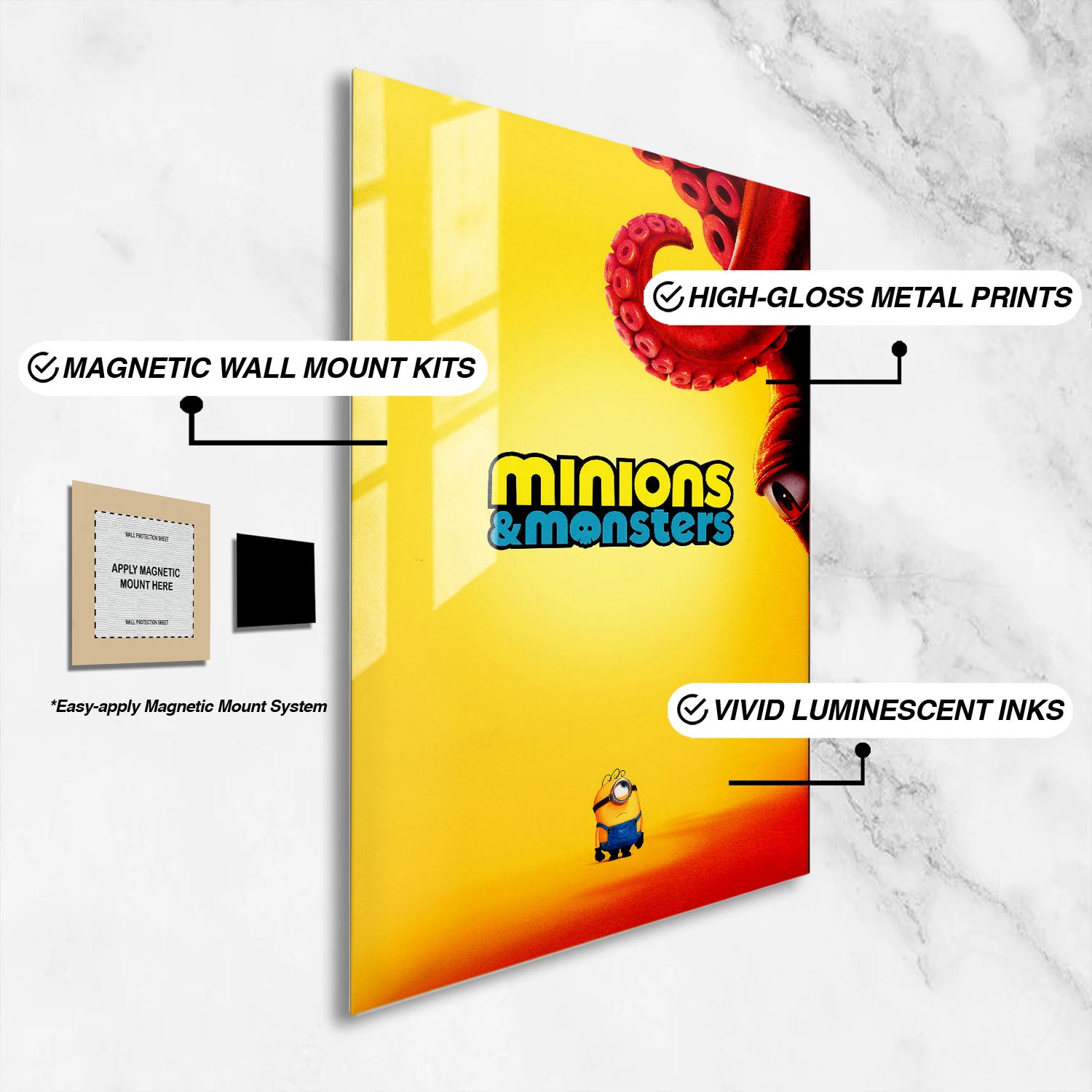Flex Designs Metal Poster Minions & Monsters Cinematic 16 x 24" Home Goods - Movie 2026 Movie Metal Poster