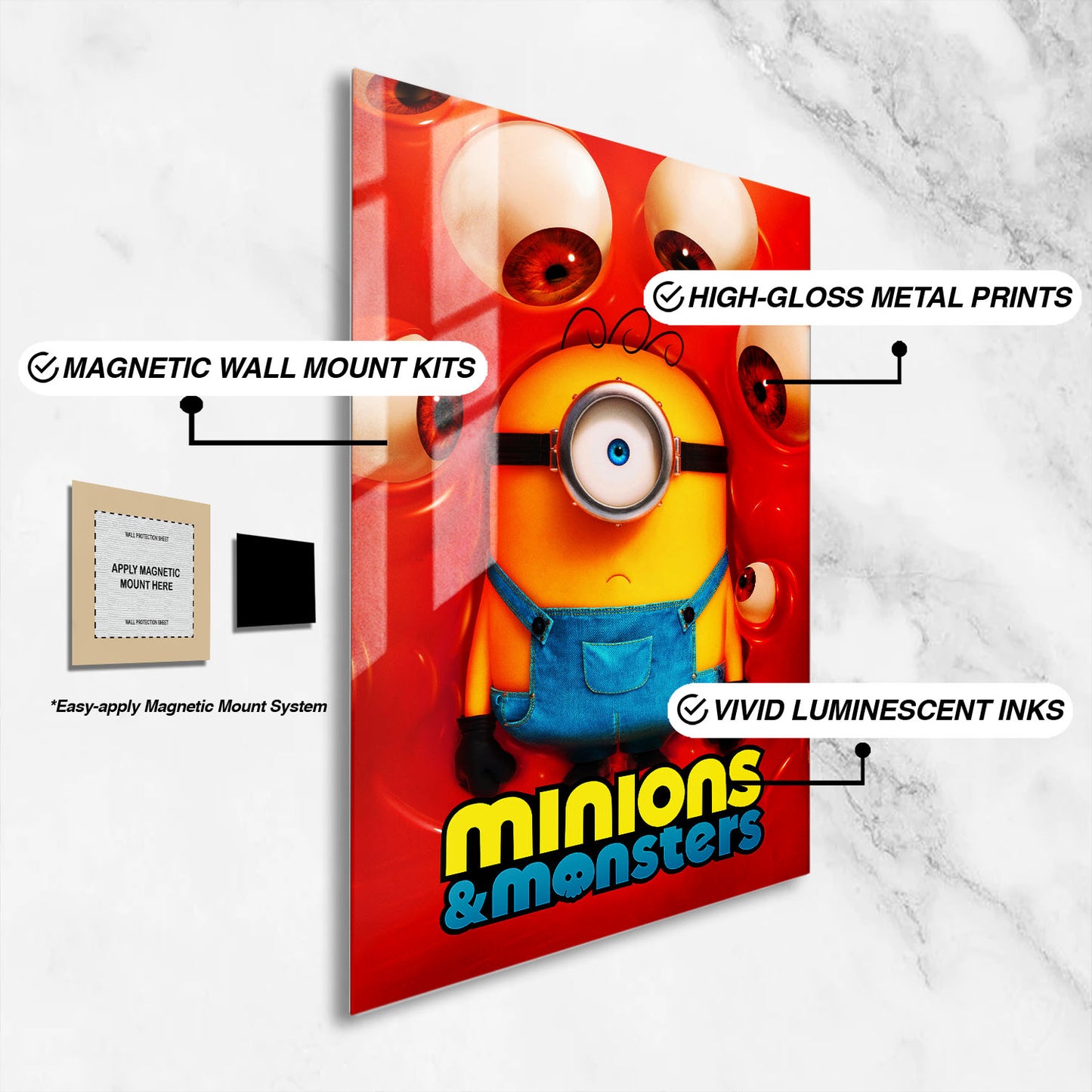 Flex Designs Metal Poster Minions & Monsters 16 x 24" Home Goods - Movie 2026 Movie Metal Poster