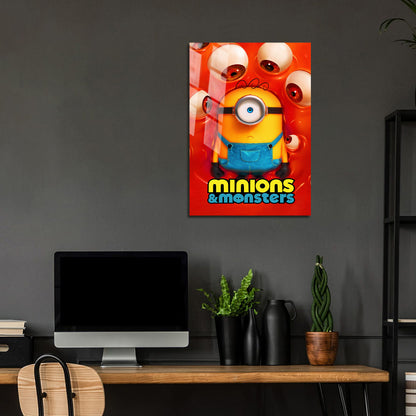 Flex Designs Metal Poster Minions & Monsters 24 x 36" Home Goods - Movie 2026 Movie Metal Poster