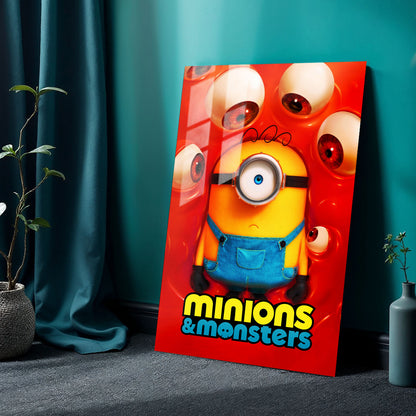 Flex Designs Metal Poster Minions & Monsters 24 x 36" Home Goods - Movie 2026 Movie Metal Poster