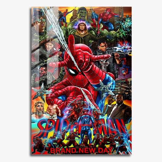 Flex Designs Metal Poster SpiderMan Brand New Day 11 x 17" Home Goods - Movie 2026 Movie Metal Poster