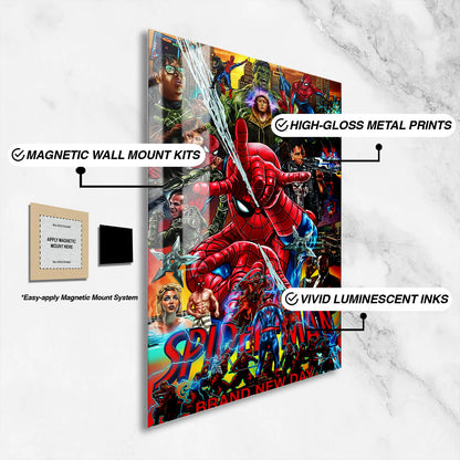 Flex Designs Metal Poster SpiderMan Brand New Day 16 x 24" Home Goods - Movie 2026 Movie Metal Poster