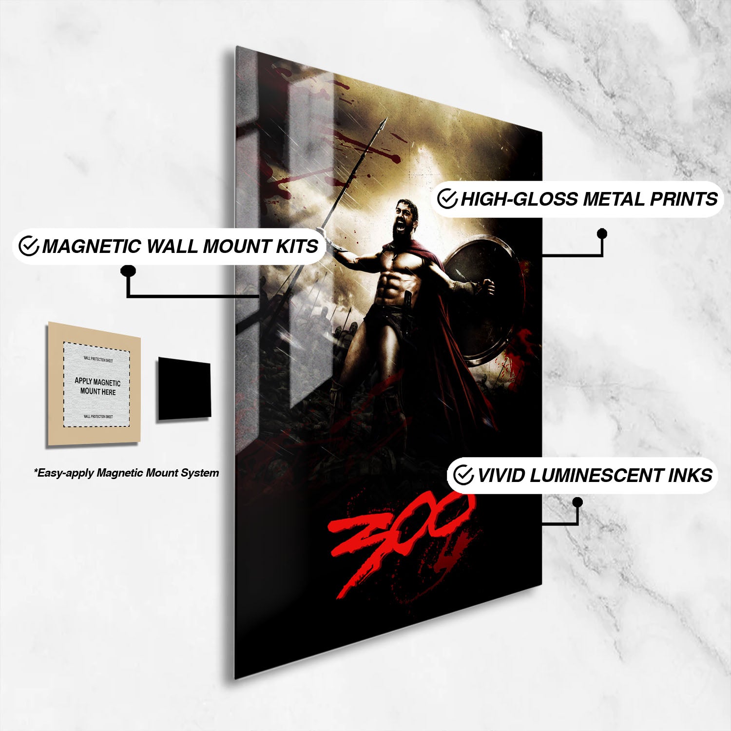 Flex Designs Metal Poster 300 Cinematic 16 x 24" Home Goods - Movie 2007 Movie Metal Poster