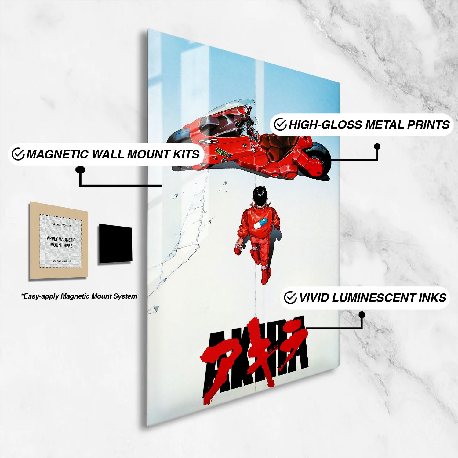 Flex Designs Metal Poster Akira 16 x 24" Home Goods - Movie 1988 Movie Metal Poster