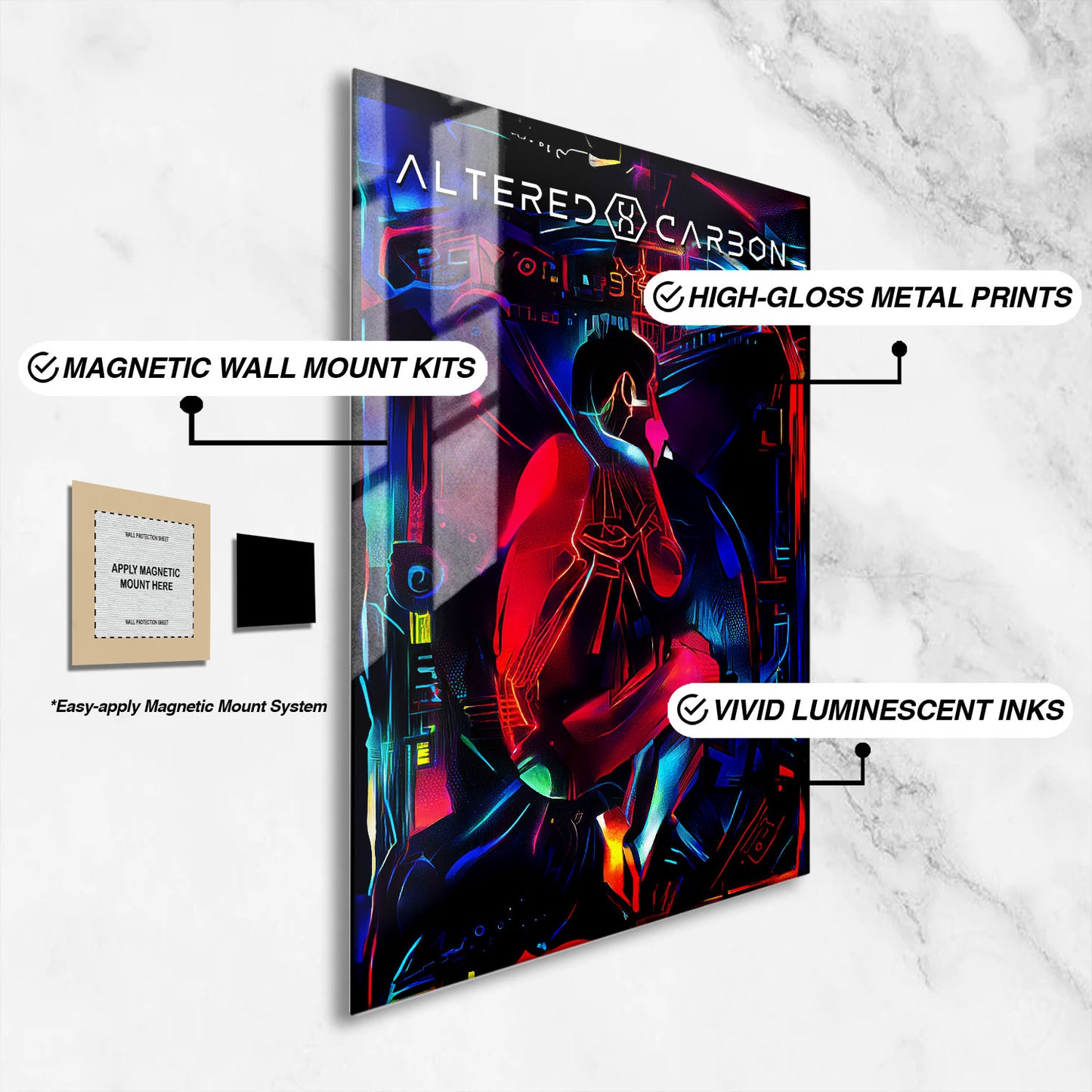 Flex Designs Metal Poster Altered Carbon Sketch 16 x 24" Home Goods - TV show 2018 TV show Metal Poster
