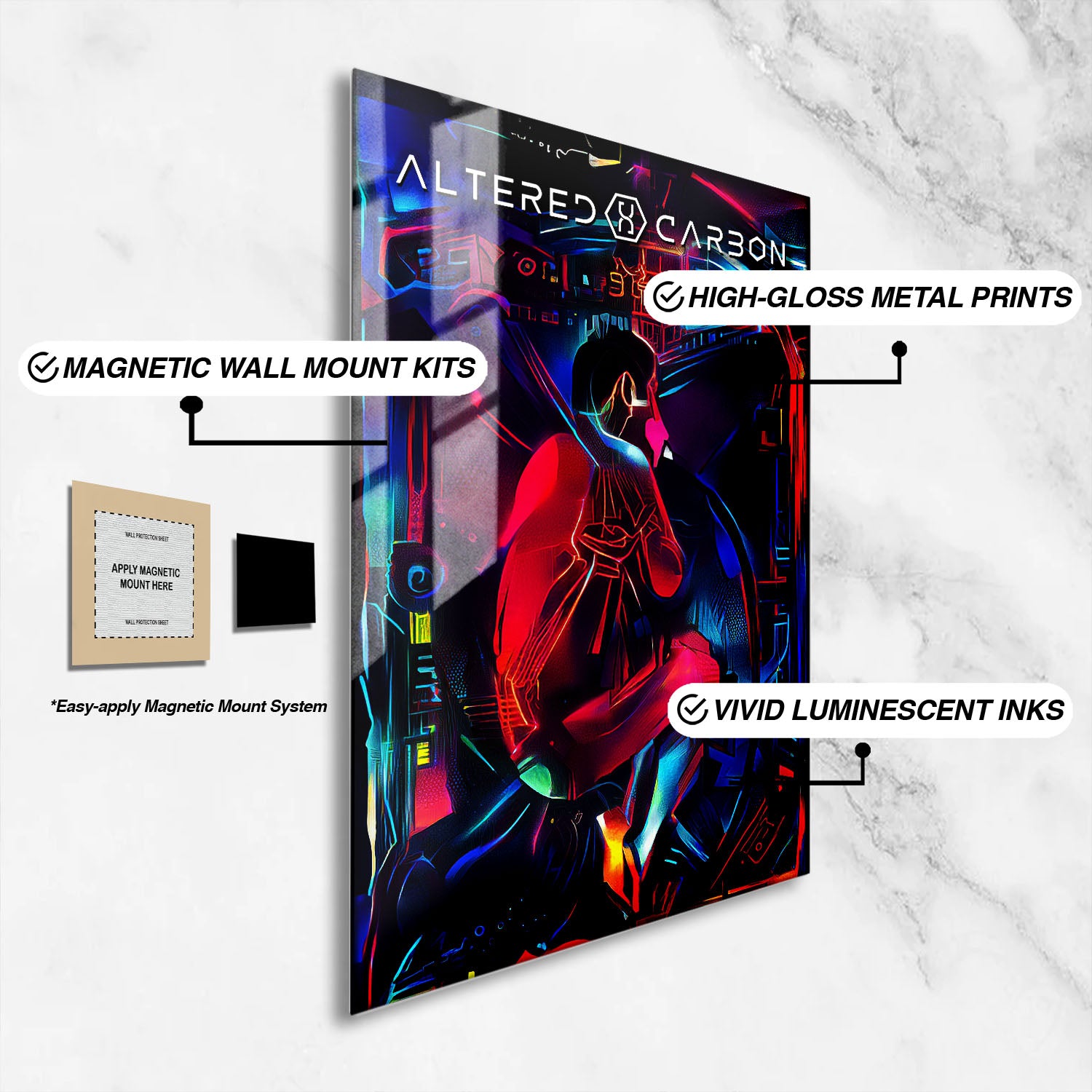 Flex Designs Metal Poster Altered Carbon Sketch 16 x 24" Home Goods - TV show 2018 TV show Metal Poster