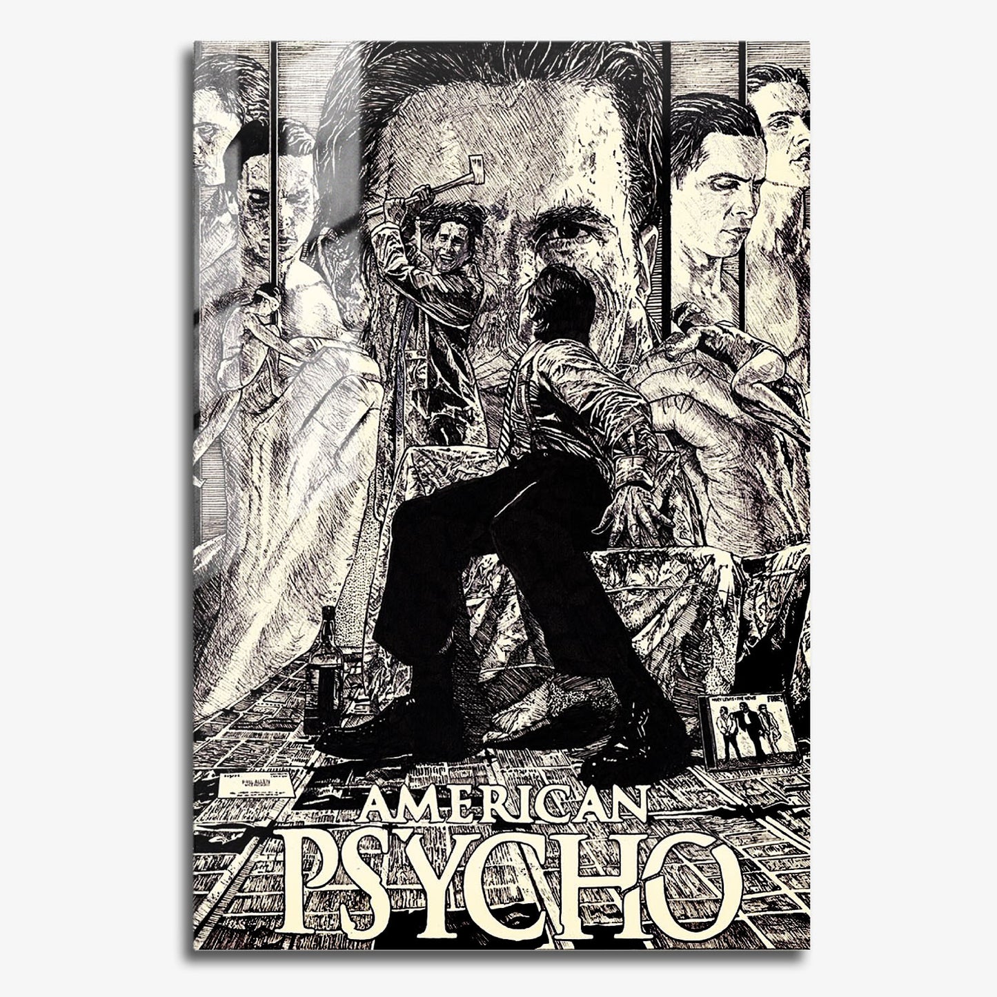 Flex Designs Metal Poster American Psycho Cartoon 11 x 17" Home Goods - Movie 2000 Movie Metal Poster