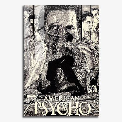 Flex Designs Metal Poster American Psycho Cartoon 11 x 17" Home Goods - Movie 2000 Movie Metal Poster
