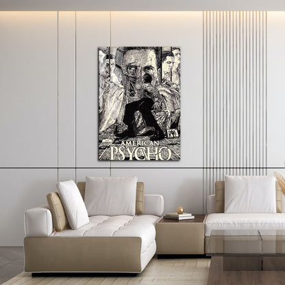 Flex Designs Metal Poster American Psycho Cartoon 16 x 24" Home Goods - Movie 2000 Movie Metal Poster