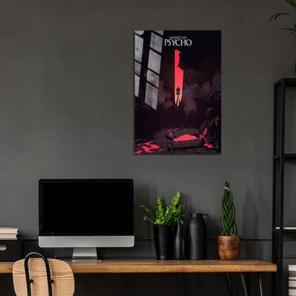 Flex Designs Metal Poster American Psycho Minimalist 24 x 36" Home Goods - Movie 2000 Movie Metal Poster