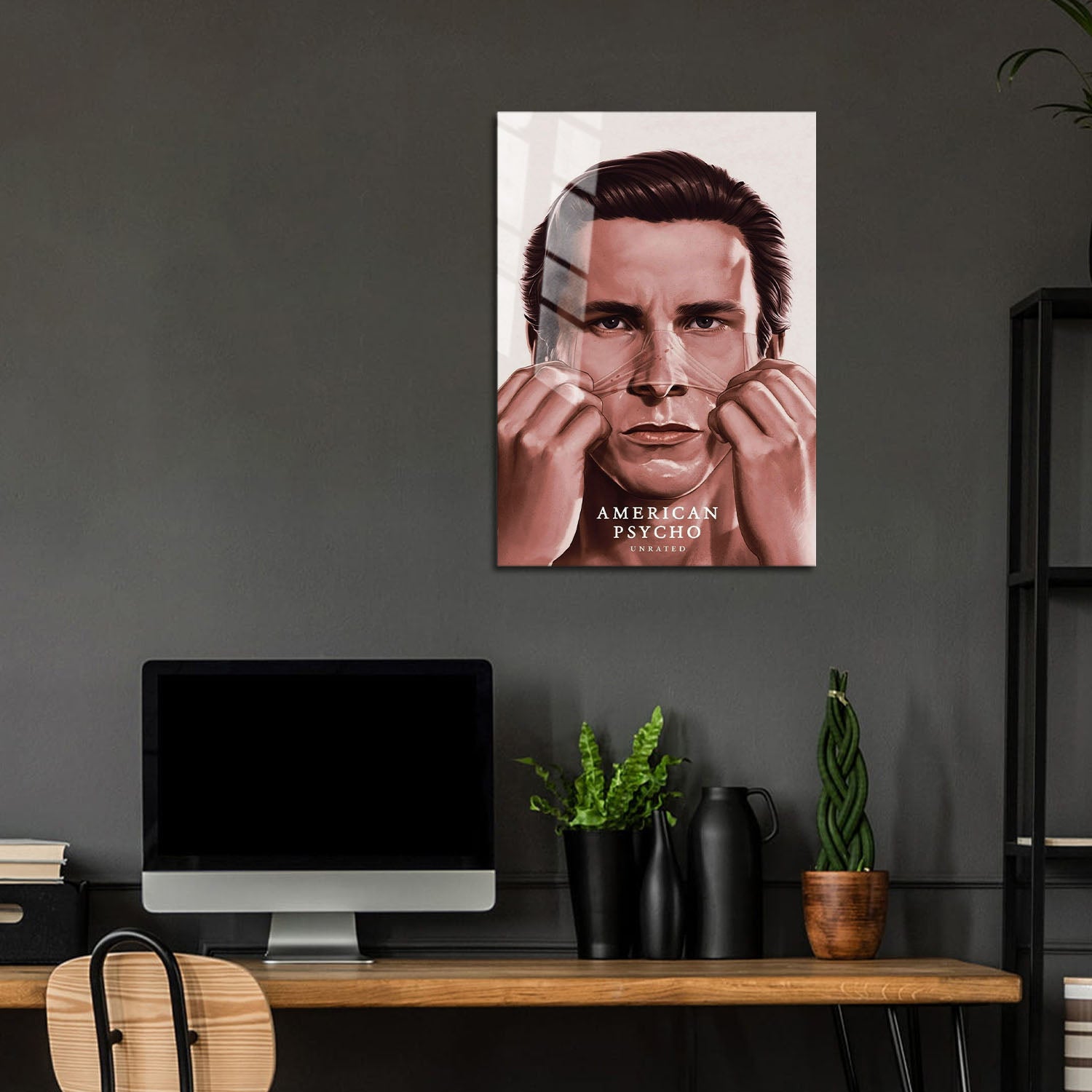Flex Designs Metal Poster American Psycho Drawing 24 x 36" Home Goods - Movie 2000 Movie Metal Poster