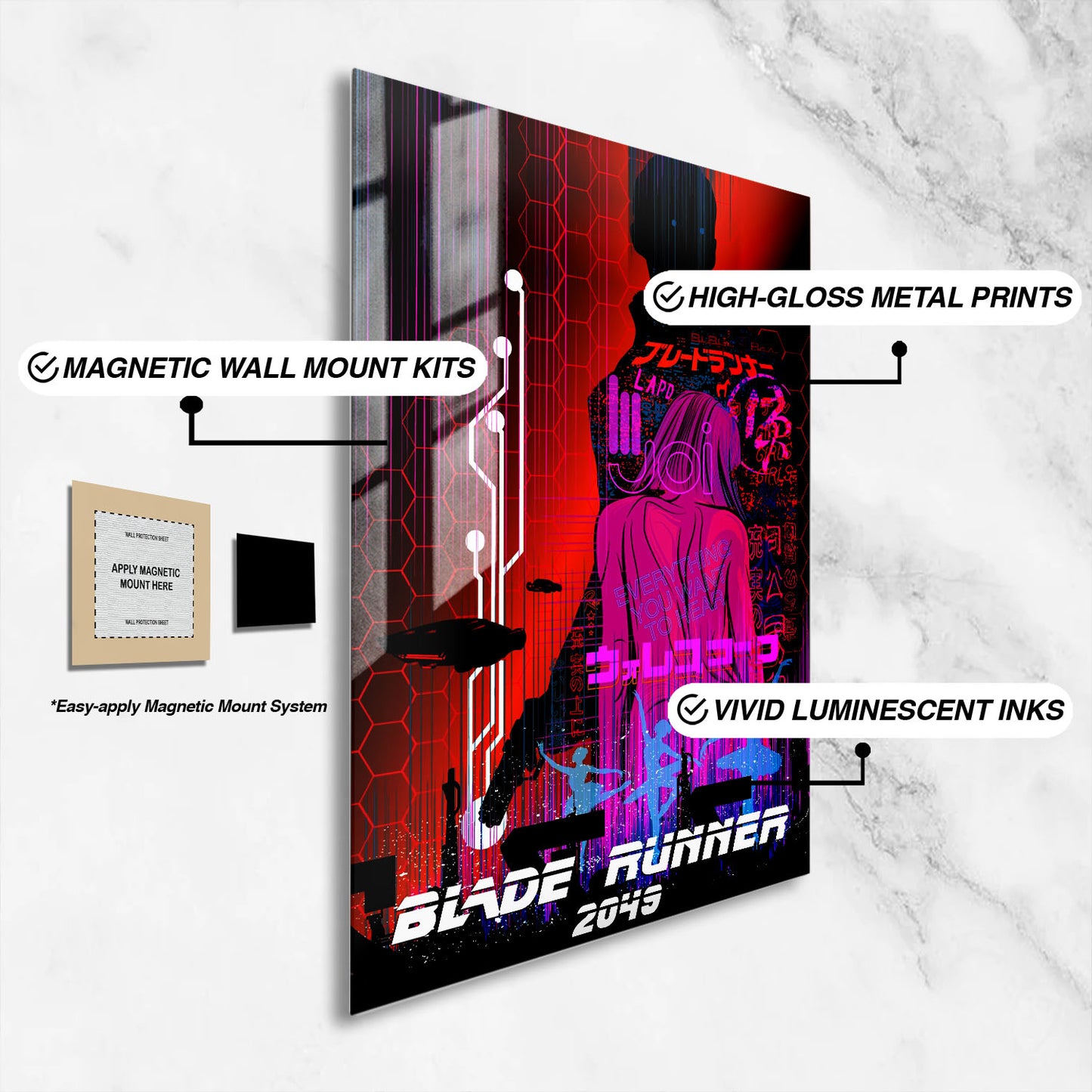 Flex Designs Metal Poster Blade Runner 2049 Neon 16 x 24" Home Goods - Movie 2017 Movie Metal Poster