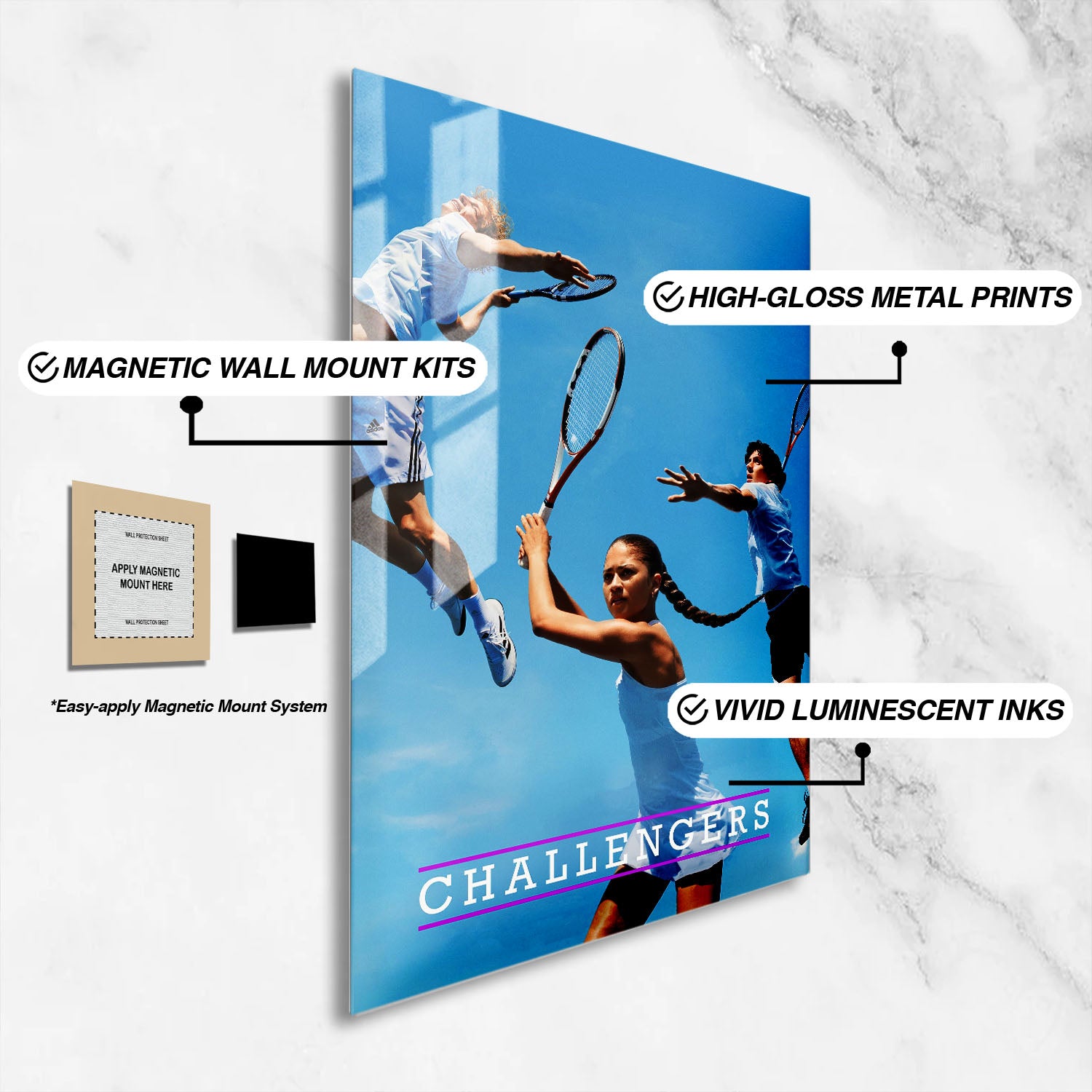 Flex Designs Metal Poster Challengers 16 x 24" Home Goods - Movie 2024 Movie Metal Poster