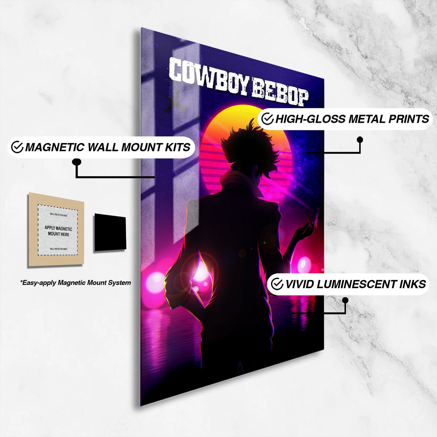 Flex Designs Metal Poster Cowboy Bebop Alternate 16 x 24" Home Goods - TV show 1998 TV show Metal Poster
