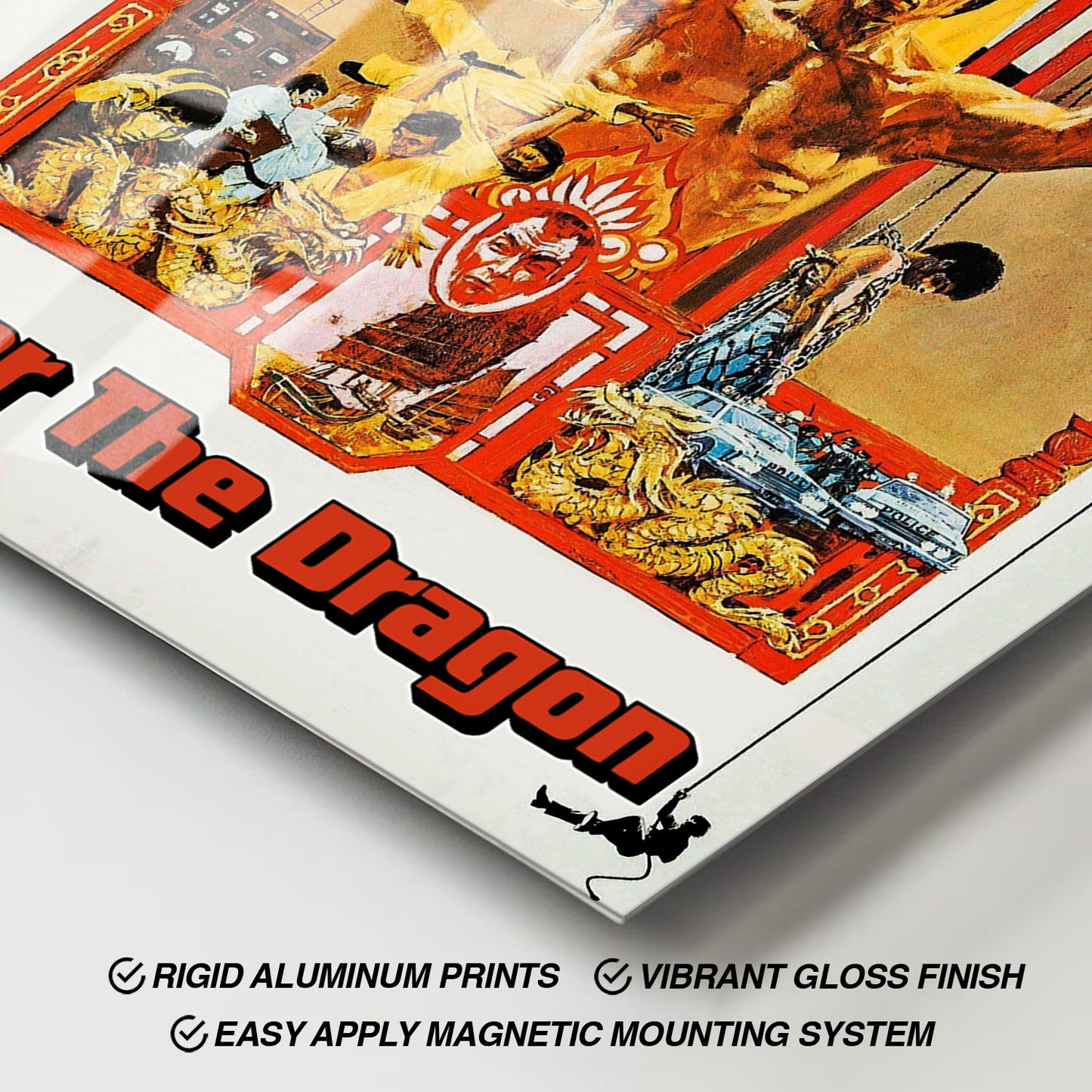 Flex Designs Metal Poster Enter the Dragon Cartoon 11 x 17" Home Goods - Movie 1973 Movie Metal Poster