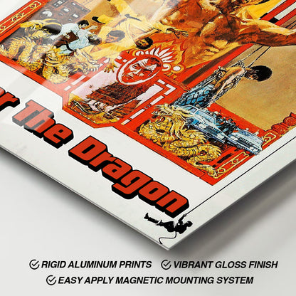 Flex Designs Metal Poster Enter the Dragon Cartoon 11 x 17" Home Goods - Movie 1973 Movie Metal Poster