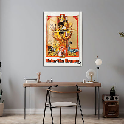 Flex Designs Metal Poster Enter the Dragon Cartoon 5 x 7" Home Goods - Movie 1973 Movie Metal Poster
