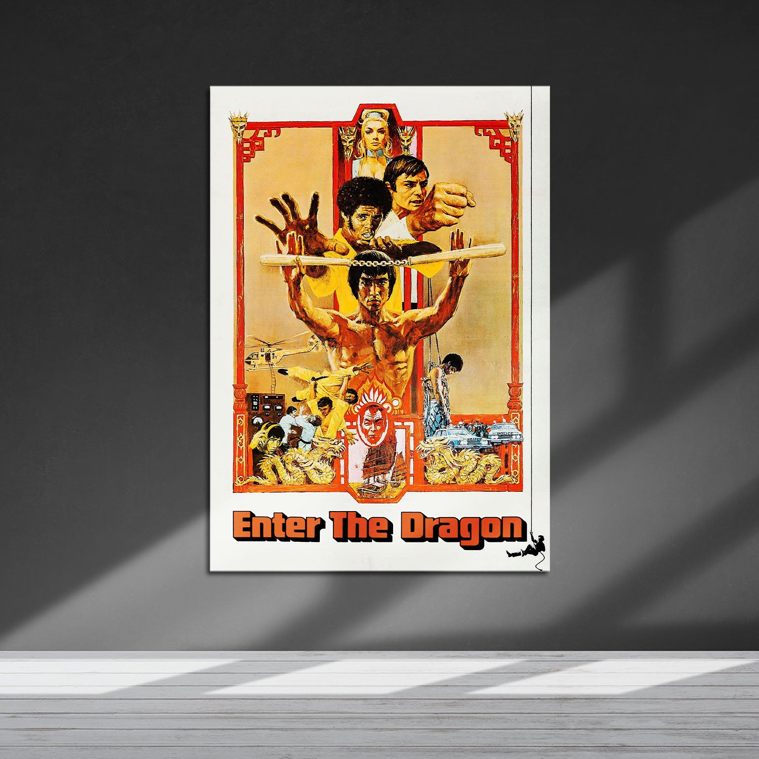 Flex Designs Metal Poster Enter the Dragon Cartoon 5 x 7" Home Goods - Movie 1973 Movie Metal Poster