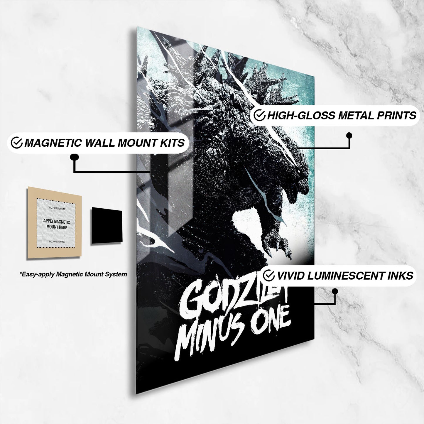 Flex Designs Metal Poster Godzilla Minus One Cinematic 16 x 24" Home Goods - Movie 2023 Movie Metal Poster