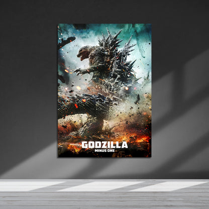 Flex Designs Metal Poster Godzilla Minus One Theatrical 5 x 7" Home Goods - Movie 2023 Movie Metal Poster