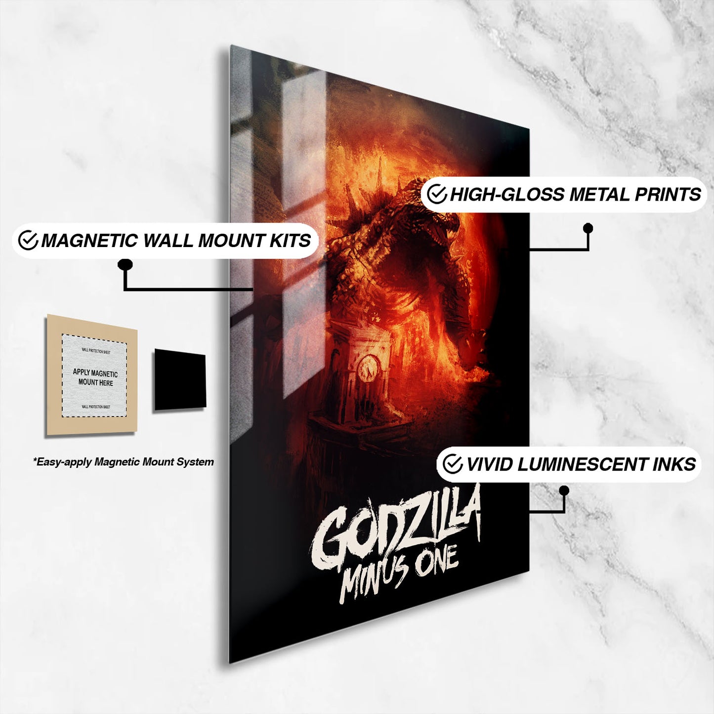 Flex Designs Metal Poster Godzilla Minus One 16 x 24" Home Goods - Movie 2023 Movie Metal Poster