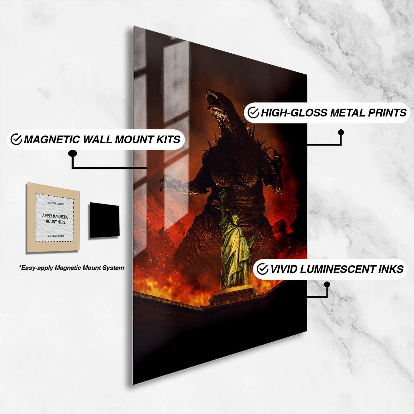 Flex Designs Metal Poster Godzilla Minus Zero Key Art 16 x 24" Home Goods - Movie 2026 Movie Metal Poster