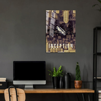 Flex Designs Metal Poster Inception Simple 24 x 36" Home Goods - Movie 2010 Movie Metal Poster