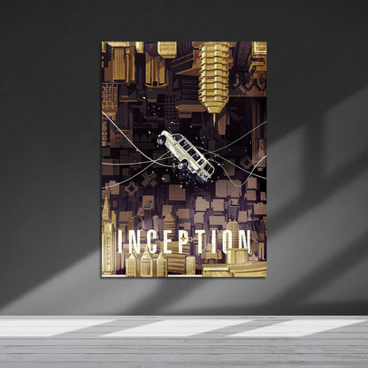 Flex Designs Metal Poster Inception Simple 5 x 7" Home Goods - Movie 2010 Movie Metal Poster